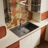 Pure.Sink Luxion Large Gun metal sink 78x50 cm Tapwing with tap hole PLX7850T-61
